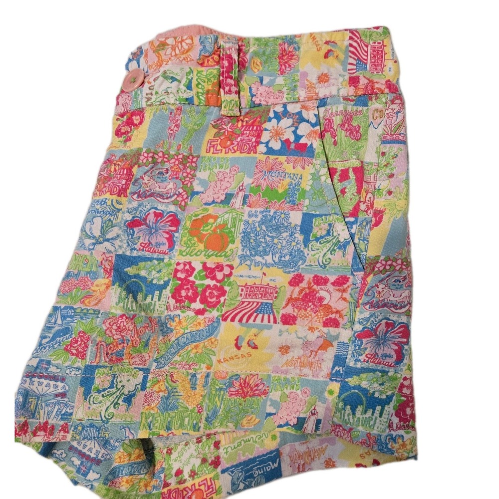 Lilly Pulitzer Callahan State Of Mind Patchwork Shorts Size 0
